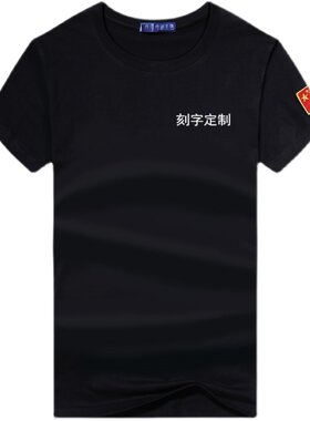 刺绣国旗作训t恤t恤男战术背心