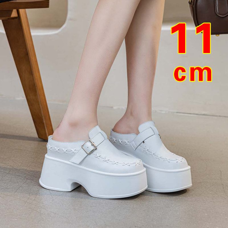 包头半拖鞋女2026松糕厚底鞋懒人鞋一脚蹬无后跟女鞋高跟拖鞋外穿