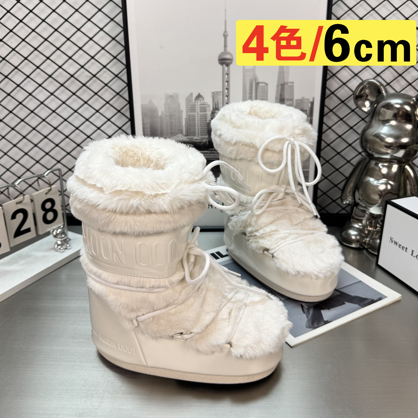 冬季内增高雪地靴女加厚毛毛靴防滑户外雪地鞋厚底东北防寒滑雪鞋