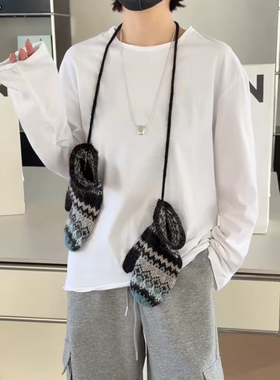 妍西家 诗歌兰女装25冬款58773百搭白色圆领卷边薄款长袖打底衫女