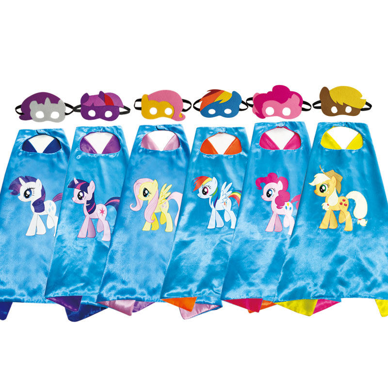 小马宝莉新款双层万圣节儿童节斗篷披风卡通英雄超人冰雪演出服