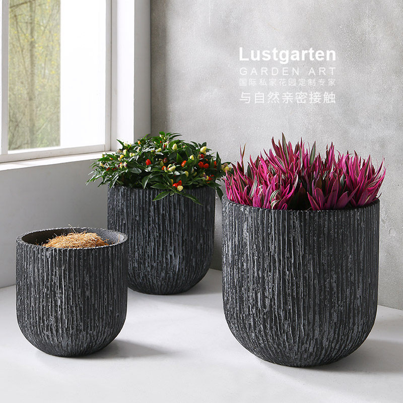 花卉室内庭院阳台兰花绿萝落地花瓶户外园林绿植盆栽水泥花盆