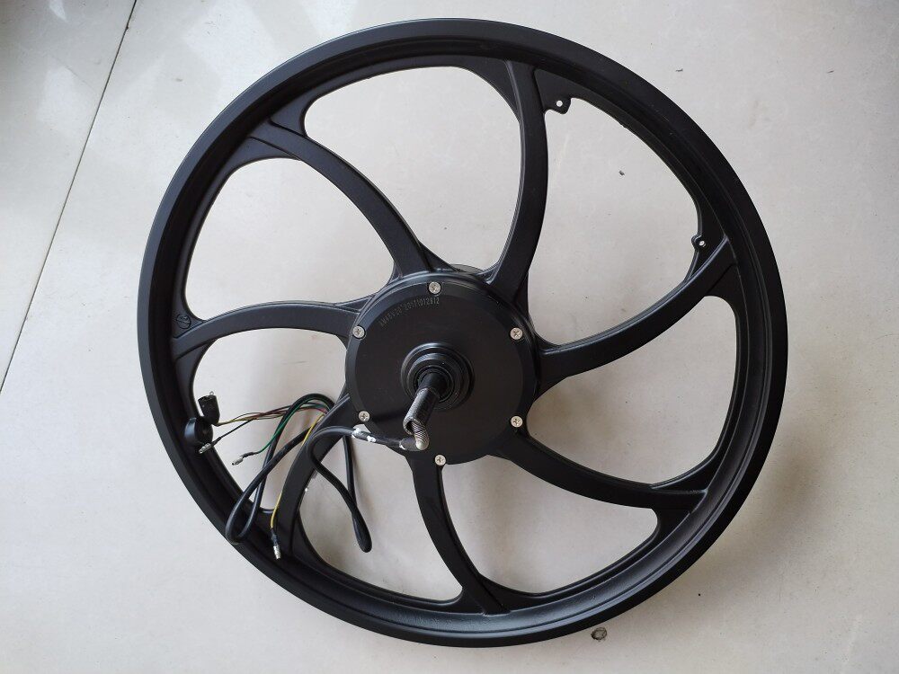 20寸锂电车七刀轮电机36v七刀碟刹20铝圈马达 48v锂电后轮驱动