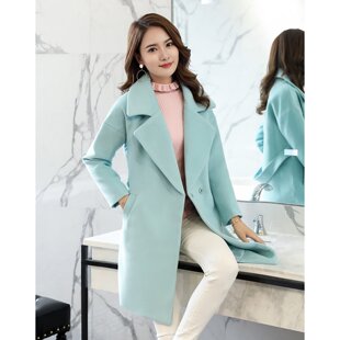 【品牌清仓 售完不补】灰色时尚中长款春秋季女士羊毛呢大衣