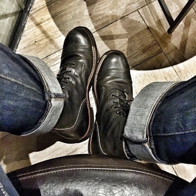 美国正品红翼8084伞兵靴redwing8114黑色圆头机车靴木屑底非8111