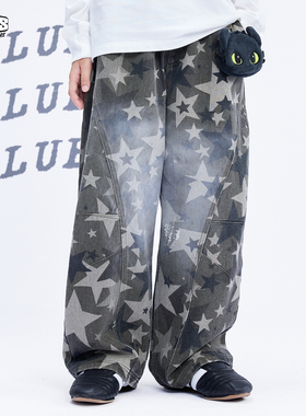 JAC梦想家童装◆25秋冬水洗星星满印~男女童长裤百搭渐变儿童裤子