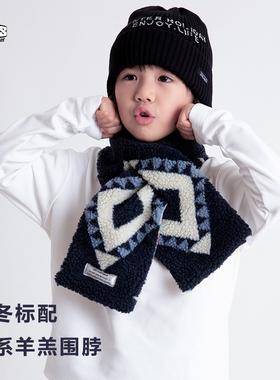 JAC梦想家童装◆25秋冬 日纳瓦霍双面羊羔毛保暖儿童围巾日系围脖