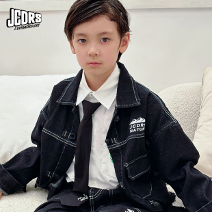 盘扣牛仔涂鸦儿童外套牛仔长裤 新中式 5折捡漏NO退换