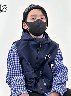 JAC梦想家童装◆city walk~城市户外机能带帽马甲衬衫儿童两件套