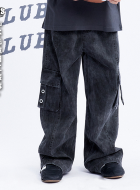 JAC梦想家童装◆25秋冬直筒长裤中大童宽松水洗儿童工装裤裤子