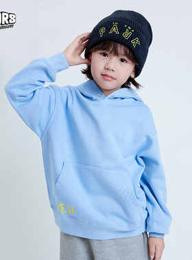 【5折捡漏】no退换！儿童连帽蓝色连帽薄绒亲子卫衣