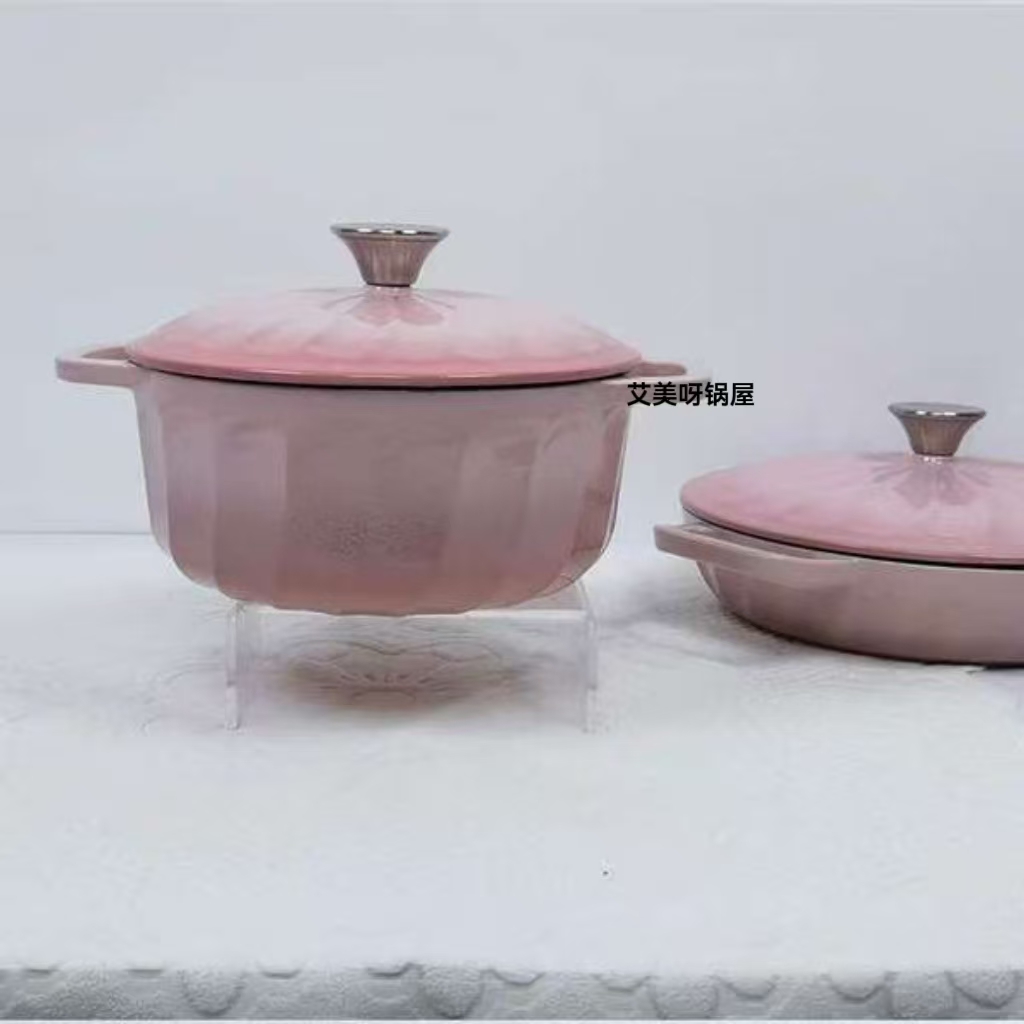 出口22/24cm铸铁珐琅锅26cm海鲜锅31cm妈咪锅汤锅砂锅旋风锅炖锅