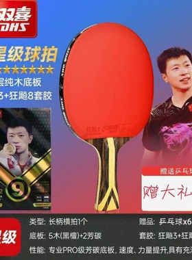 红双喜乒乓球拍9星狂飙3正品专业比赛七星八星九星天极蓝横拍直拍