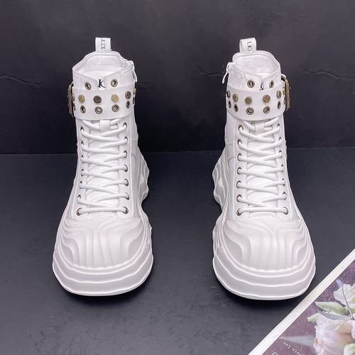 白色马丁靴男厚底秋季新款