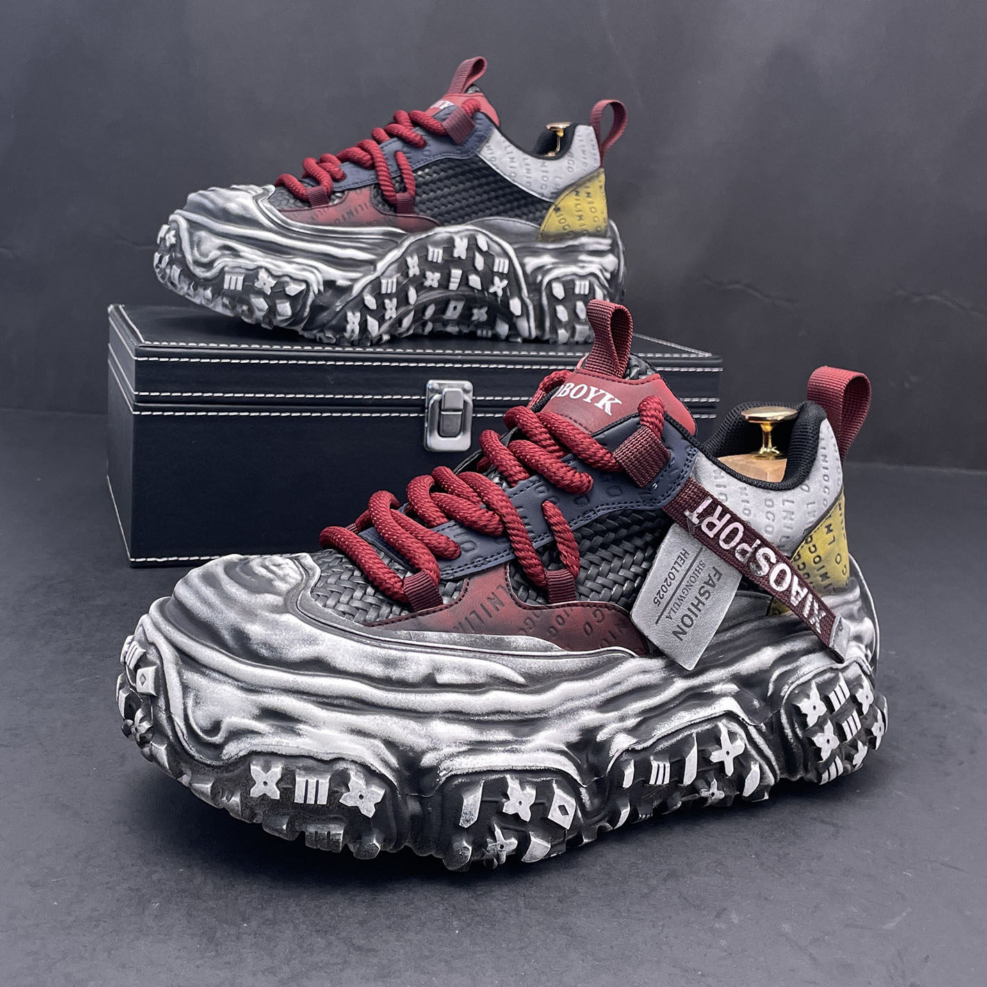 老爹鞋男士厚底冬季时尚潮流运动休闲鞋子内增高个性小众百搭潮鞋,流行男鞋,时尚休闲鞋,淘宝优惠券,粉丝福利购,淘宝优惠卷