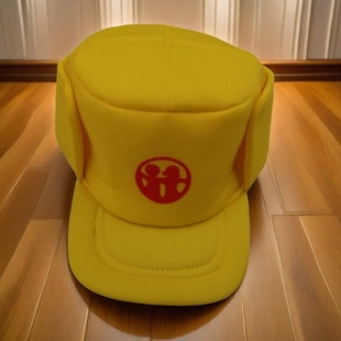 儿童幼儿园小学生孩子朋友安全保暖护耳冬季纯棉学校保温小黄帽子