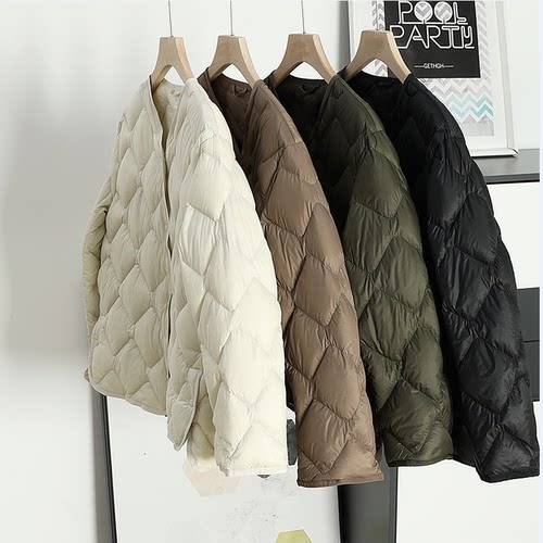 长袖高级轻型羽绒服女休闲茄克