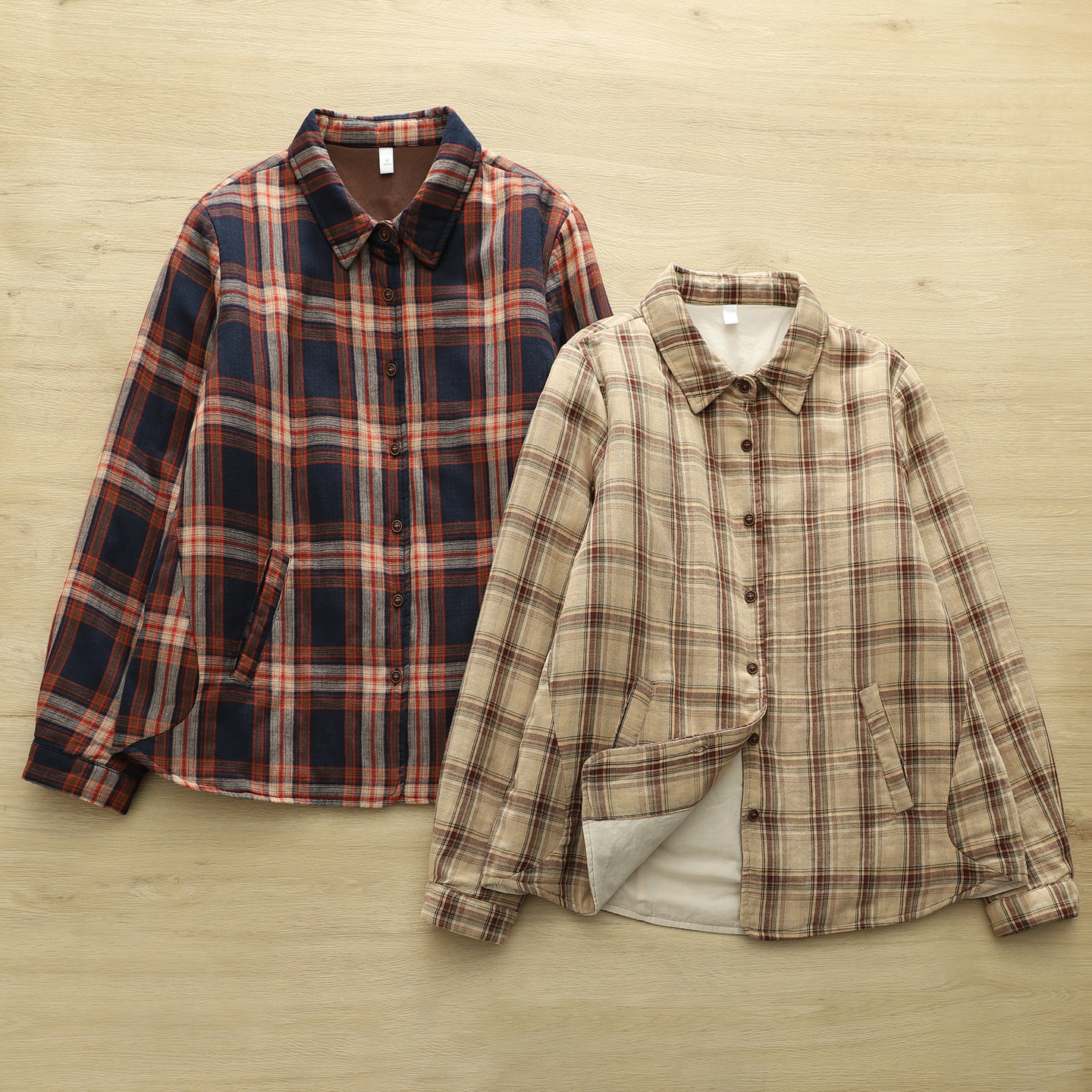 日系加厚夹棉格子衬衫外套女2025秋冬季时尚百搭纯棉保暖衬衣棉服