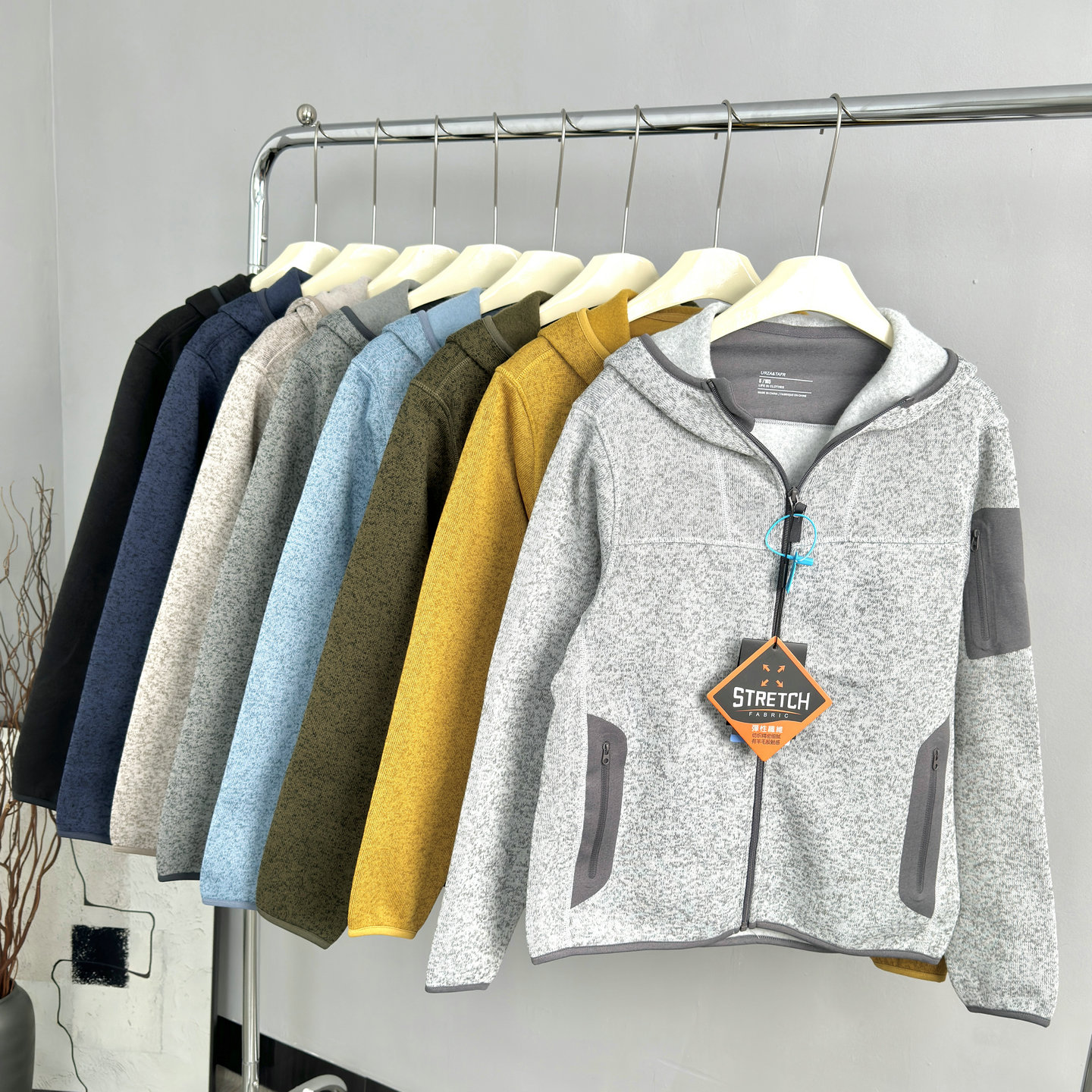 外贸好货！户外山系男女加绒连帽外套抓绒衣时尚百搭保暖运动夹克