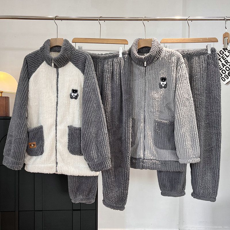 男士珊瑚绒睡衣套装！2025秋冬加厚加绒保暖长袖长裤家居服套装男