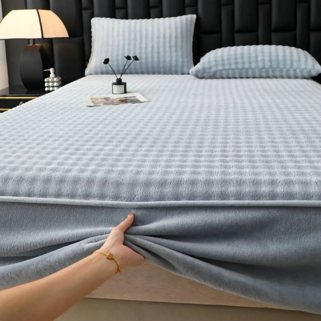 福利！出口单！2025秋冬季泡泡绒床笠加厚加绒保暖床垫保护罩床罩