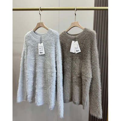 外贸女装！2025秋冬季温柔时尚长袖慵懒宽松仿水貂绒毛衣女针织衫