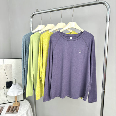 户外山系轻量速干男女情侣款长袖运动T恤2025秋季防晒衫骑行上衣