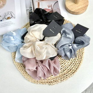 超仙!高级感!韩系大肠发圈女发饰缎面发绳法式浪漫气质扎马尾