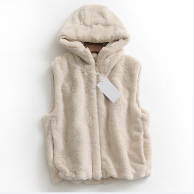 连帽背心马甲女外穿毛毛马夹