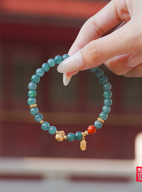 收藏级翡翠蓝水高冰葫芦手串