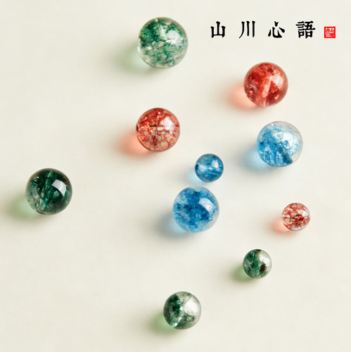 绿幽灵聚宝盆爆花水晶散珠DIY