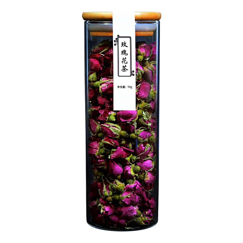 玫瑰花茶花草茶叶正品重瓣干玫瑰花茶泡水喝的冲饮罐装天然健康