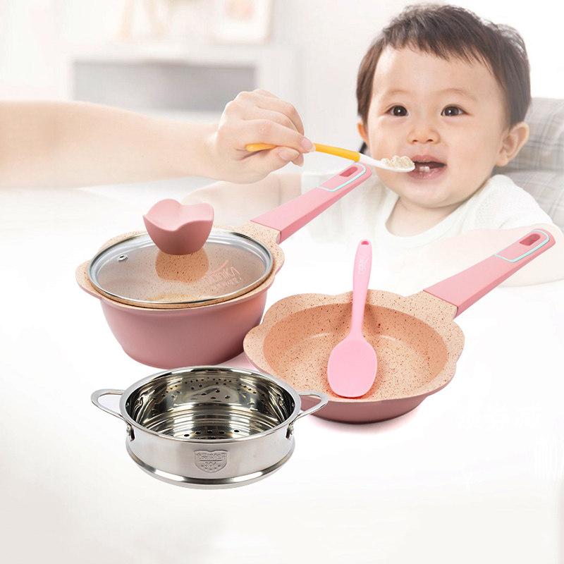 韩国迪迪尼卡辅食锅didnika婴儿不粘儿童煮粥锅麦饭石哺食锅宝宝