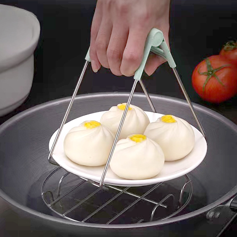 小麦提盘器防烫碗碟夹创意麦桔梗厨房工具不锈钢取碗夹蒸菜夹盘提