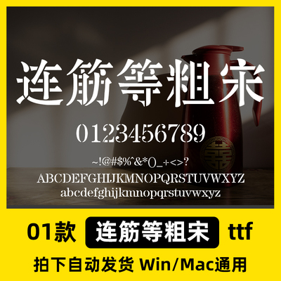 连筋等粗宋 ttf格式 Win/Mac/Procreate字体包中文简体字库AI/PS