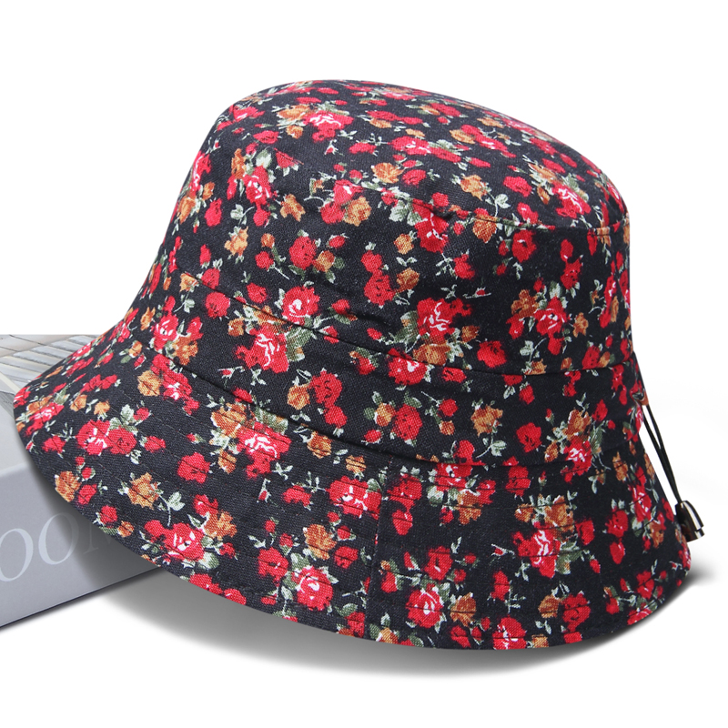 碎花盆帽老人帽中老年帽子女士春夏时装帽中年女帽春秋休闲妈妈帽