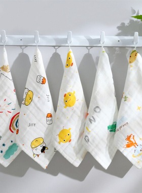 全棉纱布小毛巾高密婴幼儿纯棉小方巾新生宝宝口水巾洗脸洗澡拍嗝