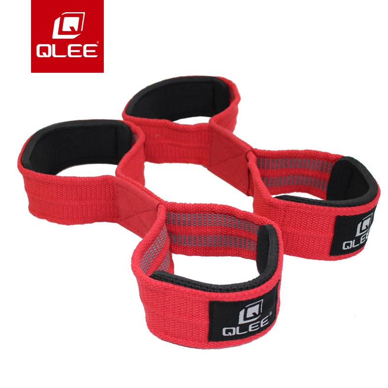 qlee握力带8字形助力带举重硬拉单杠引体向上男防滑拉背健身运动