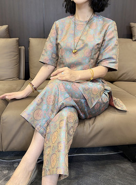 新中式中国风年轻款改良唐装女2025夏季新款上衣裤子气质两件套女