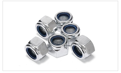 铁镀锌英制美制防松螺母6#-32到1-1/2牙锁紧螺帽薄型尼龙自锁螺母