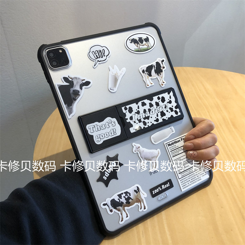 亚克力磨砂带支架小米平板7/7Pro保护后壳2024新款11.2英寸5/6pro防弯11寸无面盖红米RedmiPadSE11卡通单壳套