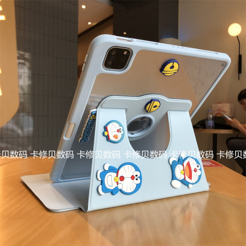 diy叮当猫360度旋转亚克力适用荣耀平板X9Pro保护套V9柔光版GT11.5寸v8pro笔槽magicPad2防弯GTPro12.3平板壳