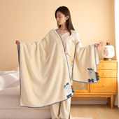 珊瑚绒可爱卡通柔软浴巾家用吸水速干不掉毛成人加厚洗澡沐浴裹巾