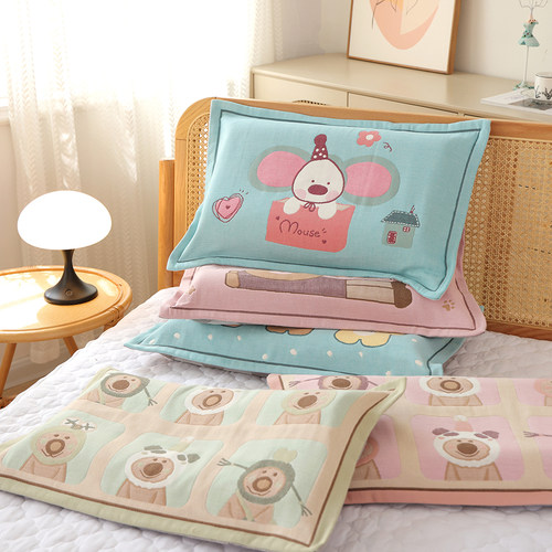 纯棉纱布柔软透气儿童枕头套