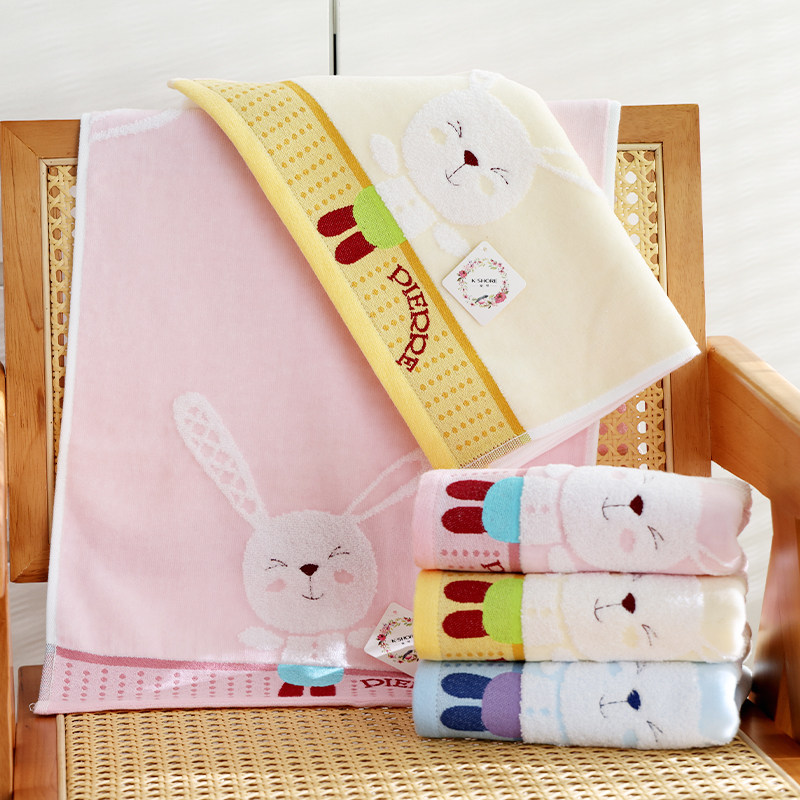 金号纯棉毛巾白兔柔软卡通割绒吸水速干不掉毛全棉面巾洗脸家用,居家布艺,毛巾/面巾,淘宝优惠券,粉丝福利购,淘宝优惠卷