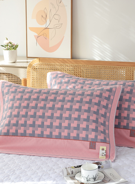 六层高密纯棉纱布枕巾一对装柔软成人盖巾全棉防滑透气家用枕头巾