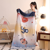 四层水洗全棉纱布浴巾成人家用100%纯棉吸水速干卡通洗澡巾大毛巾