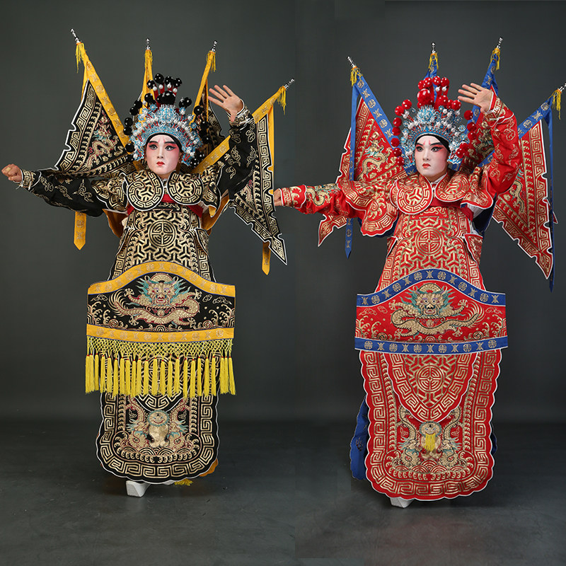 京剧戏曲男靠关公武生武将军衣服装戏剧大缎全金仿手绣男大靠戏服