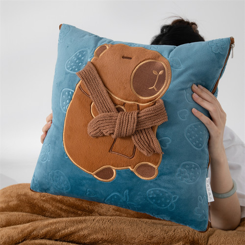 两用抱枕被加厚秋冬加绒发午睡被