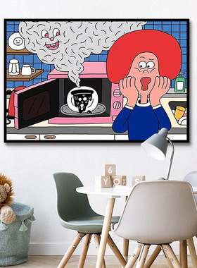 韩国插画师kim hyeon ju卡通动漫diy数字油彩画手绘填色装饰油画